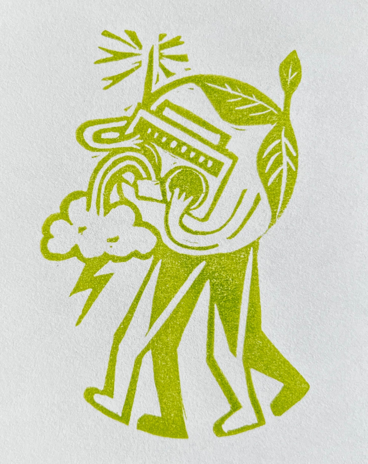 Sprout Head Feelz - green on grey
