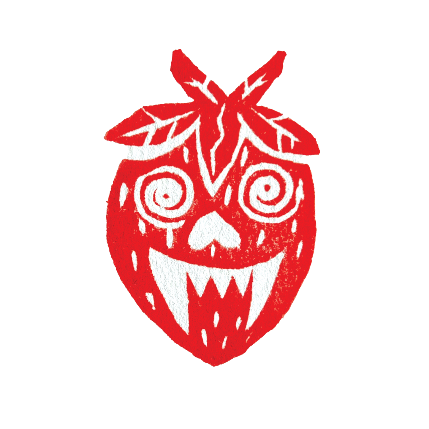 Deranged Strawberry - red on clear