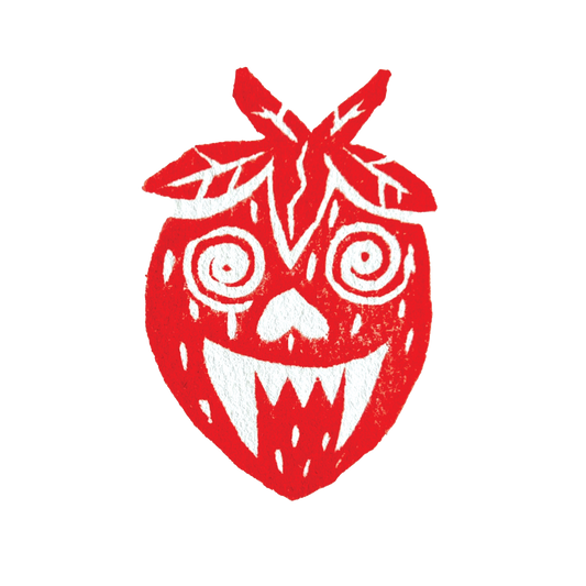 Deranged Strawberry - red on clear