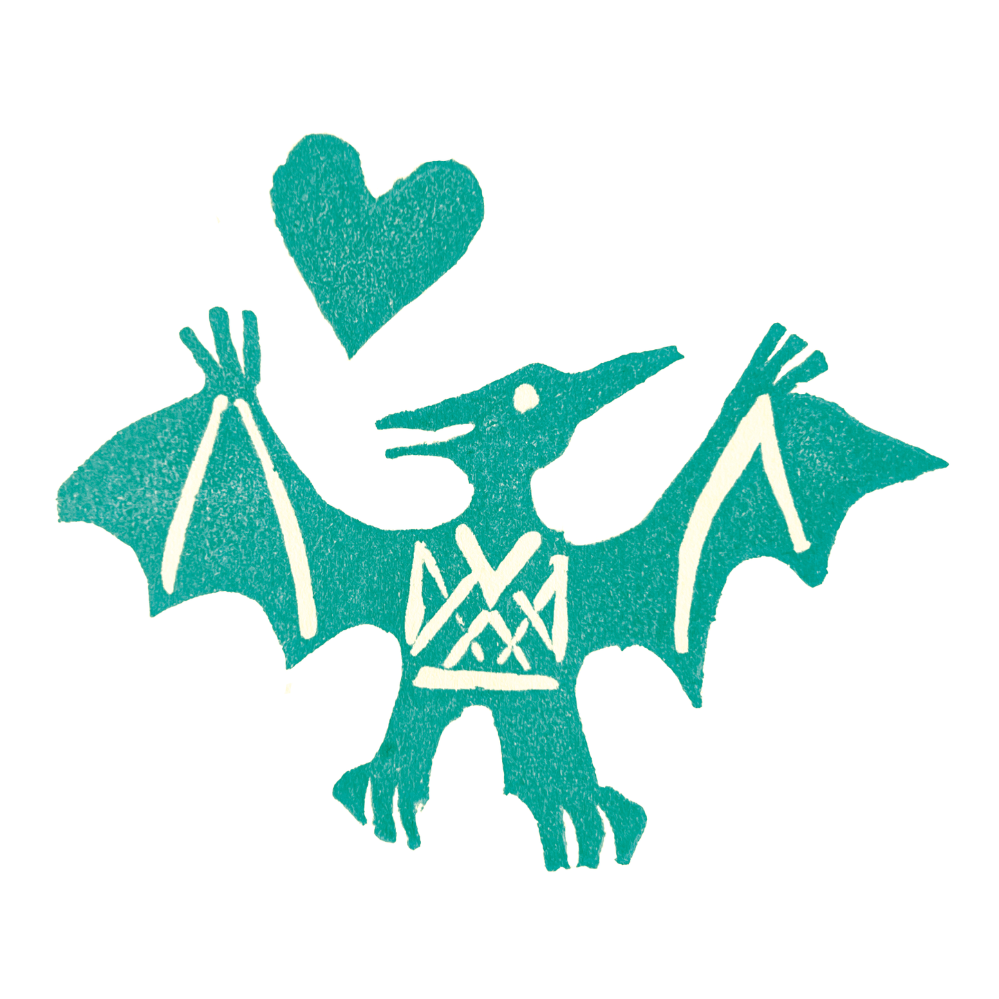 pterodactyl boyfriend - cyan on clear